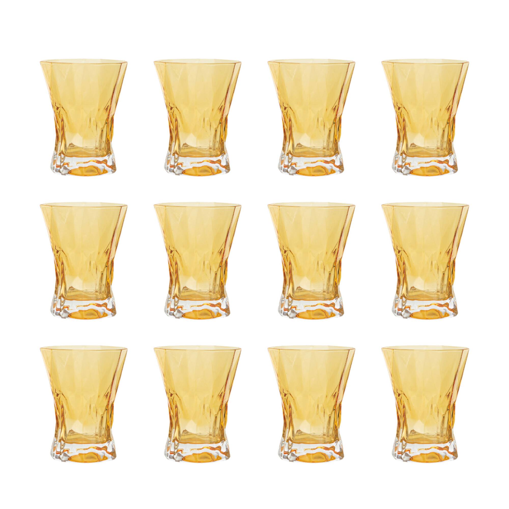 Hello Honey® 10oz. Amber Faceted Drinking Glasses, 12ct.